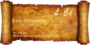 Lex Csinszka névjegykártya